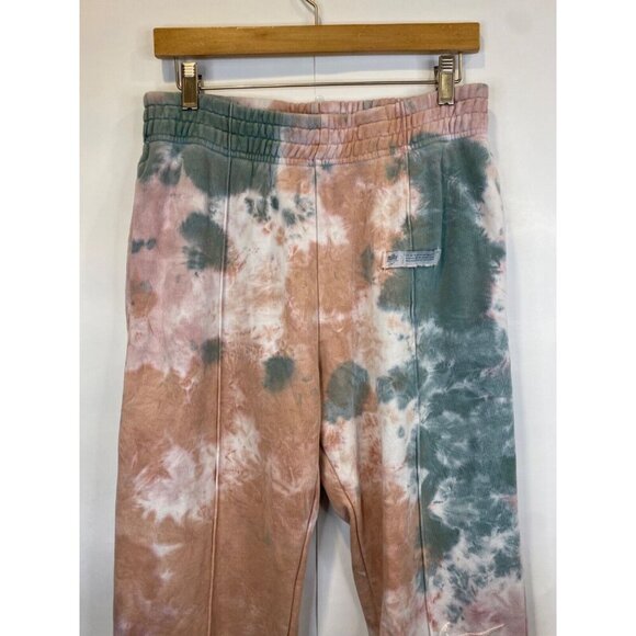 NIKE Small Pleated Reverse Dye Fleece Cuffed Sweatpants Pink Green GUC - Picture 2 of 9